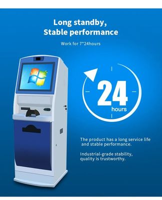 Chiosco self-service con touchscreen da 19 pollici, lettore di carte d'identità e stampante A4