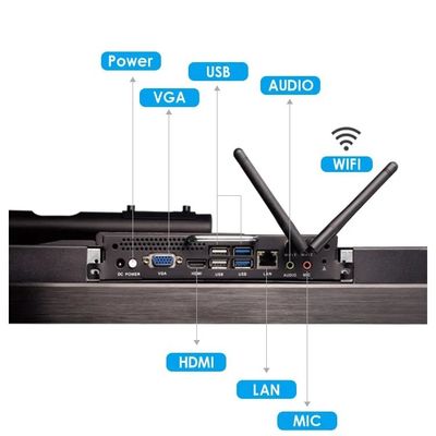 55 pollici Smart Touch Screen Interattivo pannello piatto con rapporto di aspetto 16:9 e 10 punti di tocco