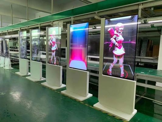 Vitrina LCD trasparente da 55 pollici con risoluzione 1920 x 1080 e display OLED a pianta