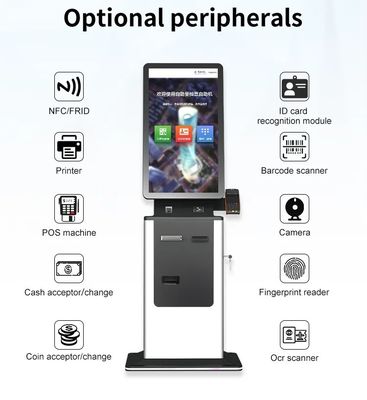 Touch Screen Hotel Self Check In Kiosk Parcheggio auto 32 pollici Pagamento Kiosk self-service