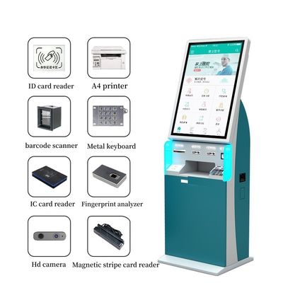 Chiosco touch screen da 32 pollici con stampante A5 e scanner di codici a barre