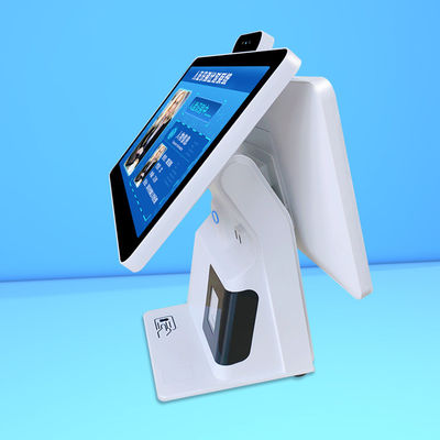 Desktop self-service touch screen chiosco di ordinazione cassaio a doppio schermo