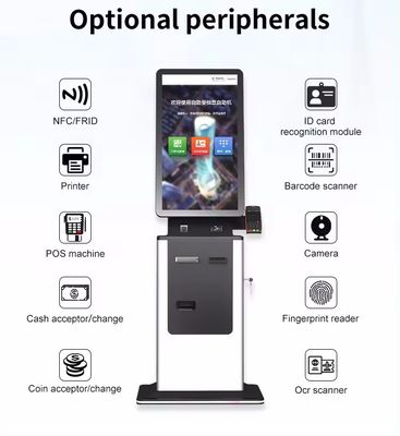 Chiosco self-service con touchscreen da 32 pollici, branding personalizzato e funzionalità multifunzione