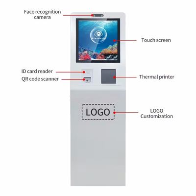 Chiosco digitale touch screen da 19 pollici con processore Intel Core I3 e Windows 10 per autoservizio interattivo