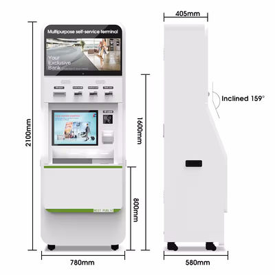 Windows 10 Self Service POS System con doppio touchscreen e scanner di codici a barre
