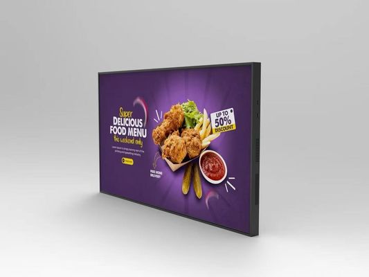 Display pubblicitario LCD da 43 pollici da parete con risoluzione 1920x1080 e sistema operativo Android