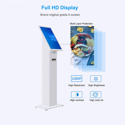 Self Checkin Kiosk con lettore di carte d'identità QR Code, sistema operativo Windows 10 e luci a LED personalizzabili per un efficiente check-in dei clienti