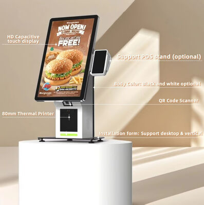 Chiosco Self-Ordering LCD da 32 pollici con stampante per ricevute e personalizzazione del menu per ristoranti
