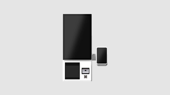 Chiosco di autoordine compatto e leggero con pagamento NFC e schermo a rotazione a 180° per un uso versatile