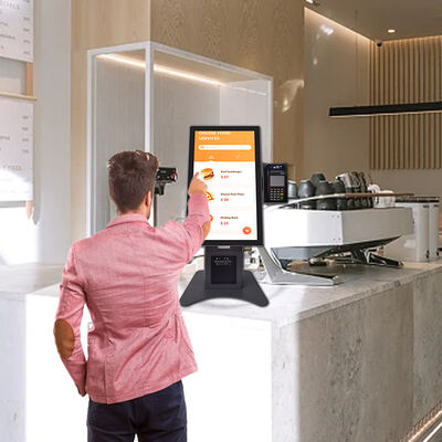 Chiosco Self-Ordering da 21,5 pollici con supporto multilingue e pannello in vetro temperato con custodia in metallo