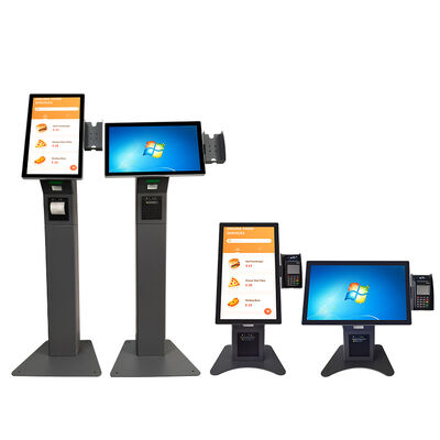 Chiosco Self-Ordering da 21,5 pollici con supporto multilingue e pannello in vetro temperato con custodia in metallo