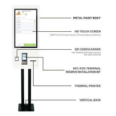 Chiosco Self-Ordering LCD da 32 pollici con montaggio a parete e garanzia di 3 anni per fast food e vendita al dettaglio