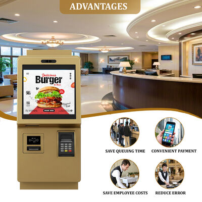 Chiosco Self-Ordering Touch Screen Capacitivo da 24 pollici con risoluzione 1920x1080 e design a parete per ordinazioni di cibo al chiuso