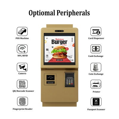 Chiosco Self-Ordering Touch Screen Capacitivo da 24 pollici con risoluzione 1920x1080 e design a parete per ordinazioni di cibo al chiuso