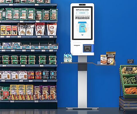 Sistema POS All-in-one con schermo tattile capacitivo, stampante termica da 80 mm e lettore di schede NFC per il self-checkout