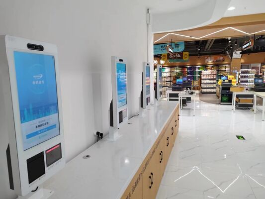 Sistema POS All-in-one con schermo tattile capacitivo, stampante termica da 80 mm e lettore di schede NFC per il self-checkout