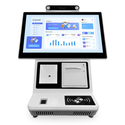 Chiosco Self Check-in da Desktop con Schermo Capacitivo a 10 Punti Android o Windows Opzionale Personalizzabile e Comunicazione WiFi per la Gestione dei Visitatori