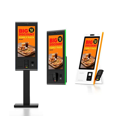32 Inch Self Ordering Kiosk with 10-Point Capacitive Touch and Multiple Interfaces for Fast Food Restaurants