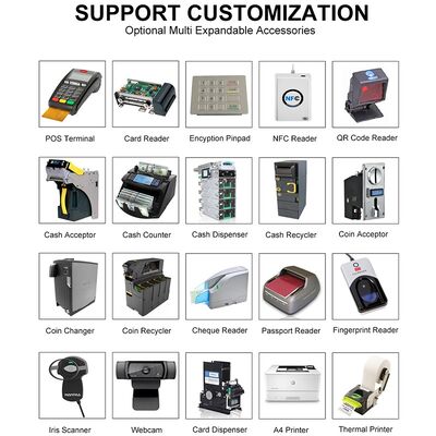Chiosco self-service con schermo a tocco a 10 punti, colore personalizzato e montaggio a parete a terra