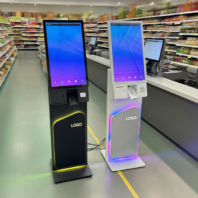Chiosco self-service da 27/32 pollici con schermo tattile a terra con risoluzione 1920X1080 per l'auto-ordine e l'uso interattivo