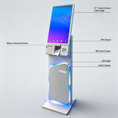 Chiosco self-service da 27/32 pollici con schermo tattile a terra con risoluzione 1920X1080 per l'auto-ordine e l'uso interattivo