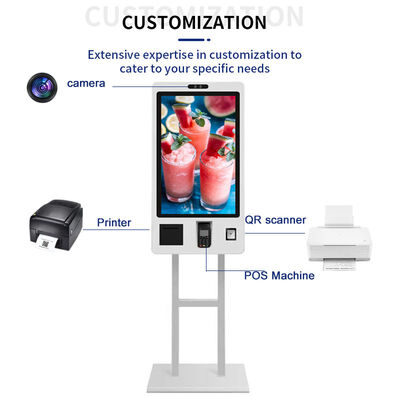 Chiosco touch screen a terra con risoluzione 2K/4K e durata di vita di 60.000 ore per applicazioni self service