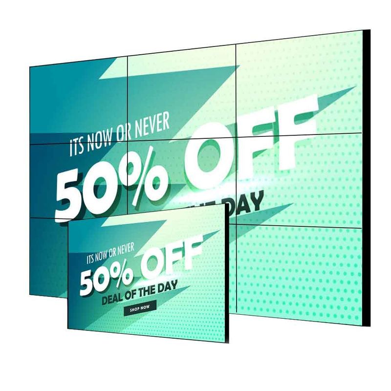Ultra Narrow Edge UHD LCD Splicing Screen 55 Inch 3,5 mm Indoor Video Wall Display