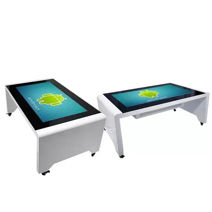Tavolo interattivo con schermo touch da 55 pollici in lega di alluminio con consumo energetico di 110W e display multi-touch