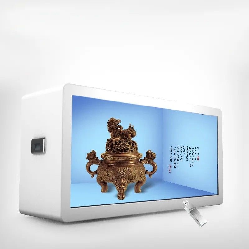 Espositore LCD trasparente intelligente da 43 pollici con risoluzione 1920*1080 e luminosità 450cd/m2 per digital signage