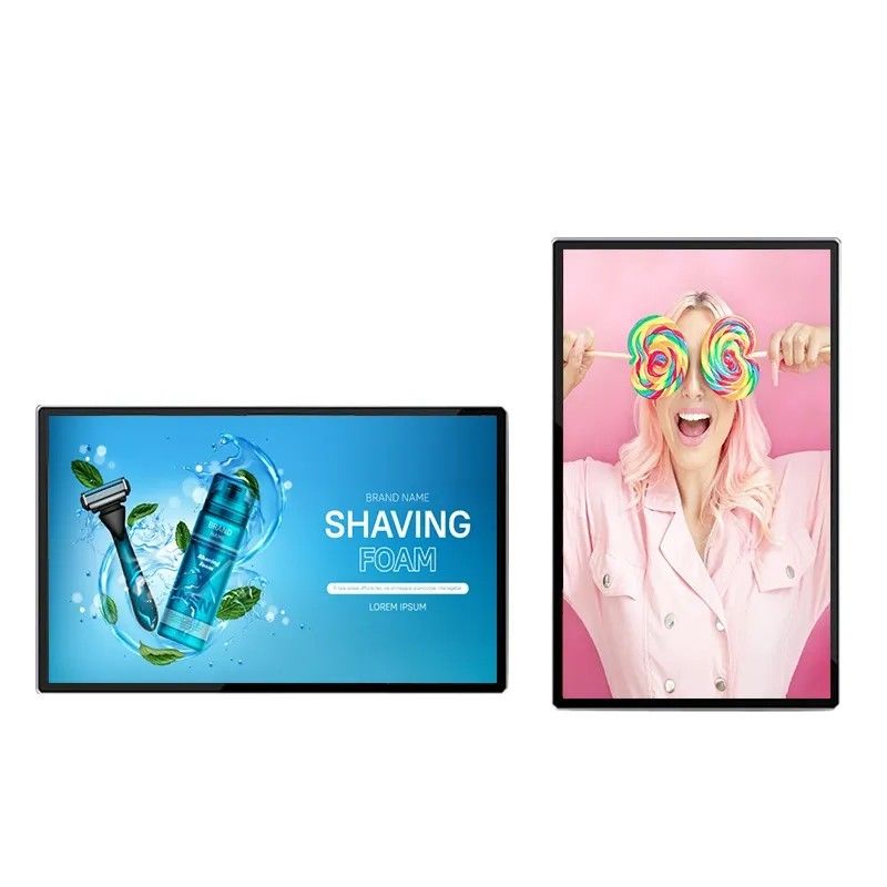 Display pubblicitario LCD da 50 pollici a parete con risoluzione 4K e cornice ultra sottile per digital signage