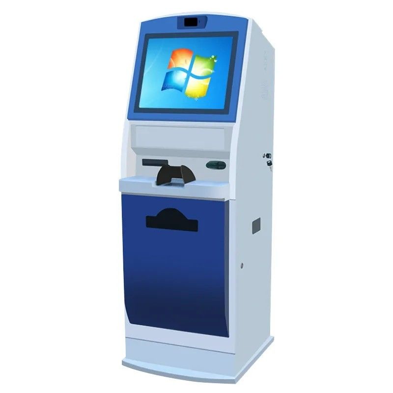 Chiosco self-service con touchscreen da 19 pollici, lettore di carte d'identità e stampante A4