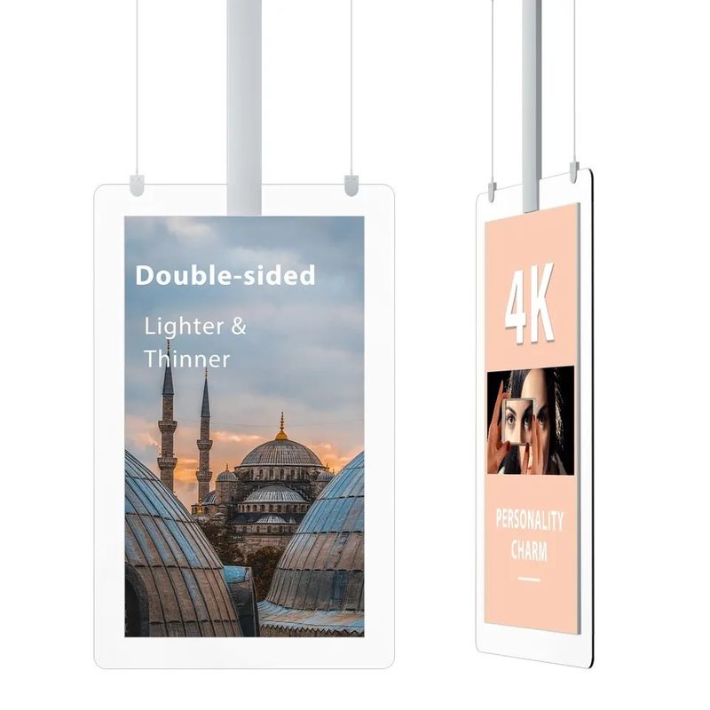 55 pollici doppio schermo display LCD pubblicitario ad alta luminosità con luminosità di 1500 nits