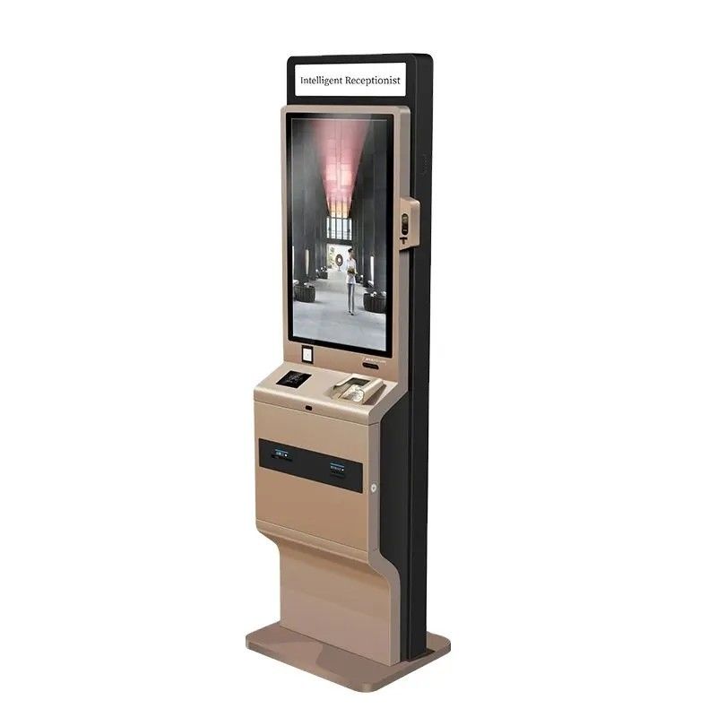 Chiosco self-service a schermo tattile stand-free da 90W con scatola di luce a LED e stampante termica