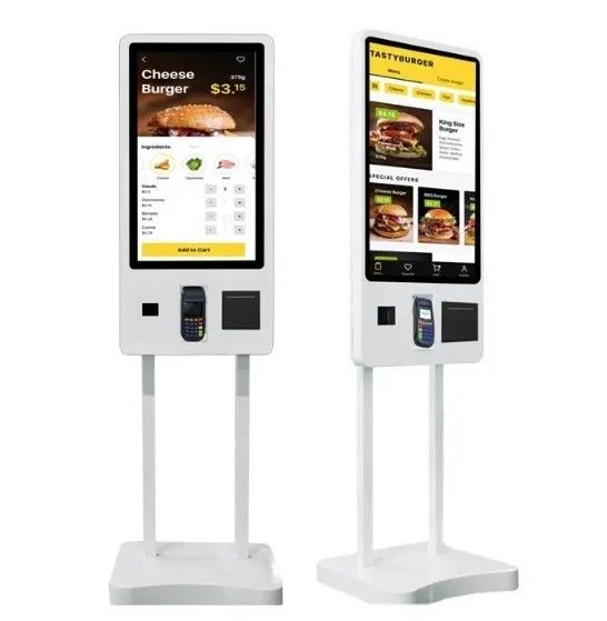 Chiosco digitale con touchscreen da 32 pollici con sistema operativo Windows 10 e involucro in metallo per auto-servizio interattivo