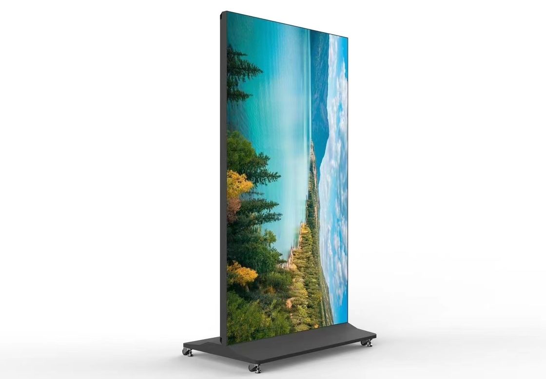 75 pollici Stand a pavimento Display pubblicitario a schermo intero 178° Angolo di visione 450cd/m2 Luminosità