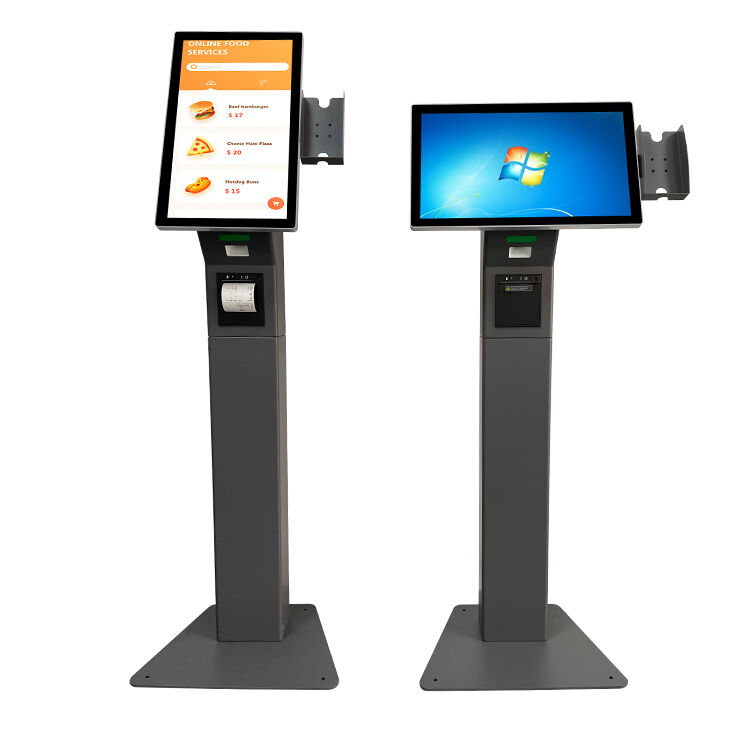 Chiosco Self-Ordering da 21,5 pollici con supporto multilingue e pannello in vetro temperato con custodia in metallo