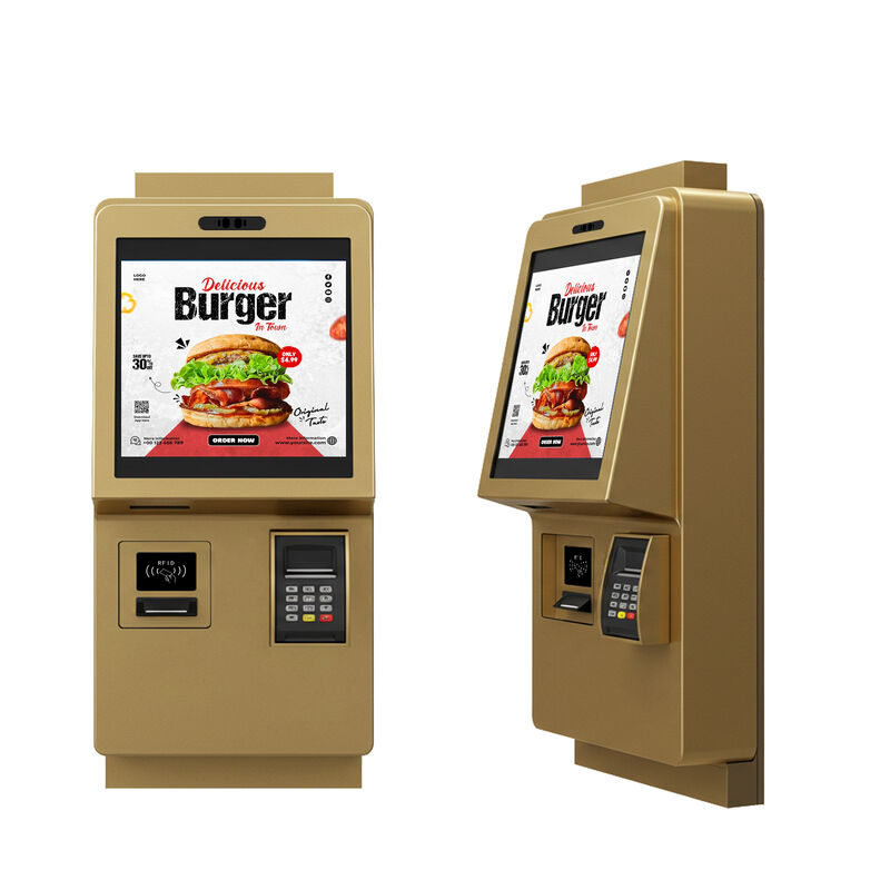 Chiosco Self-Ordering Touch Screen Capacitivo da 24 pollici con risoluzione 1920x1080 e design a parete per ordinazioni di cibo al chiuso